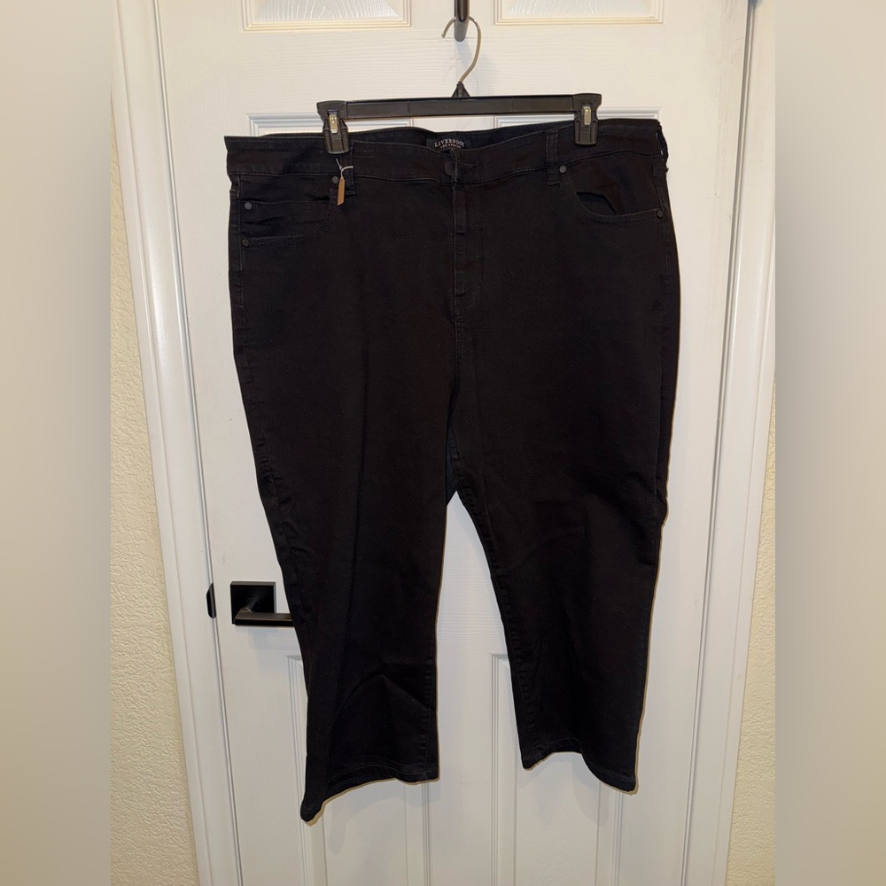 Liverpool Black Straight-Leg Jeans